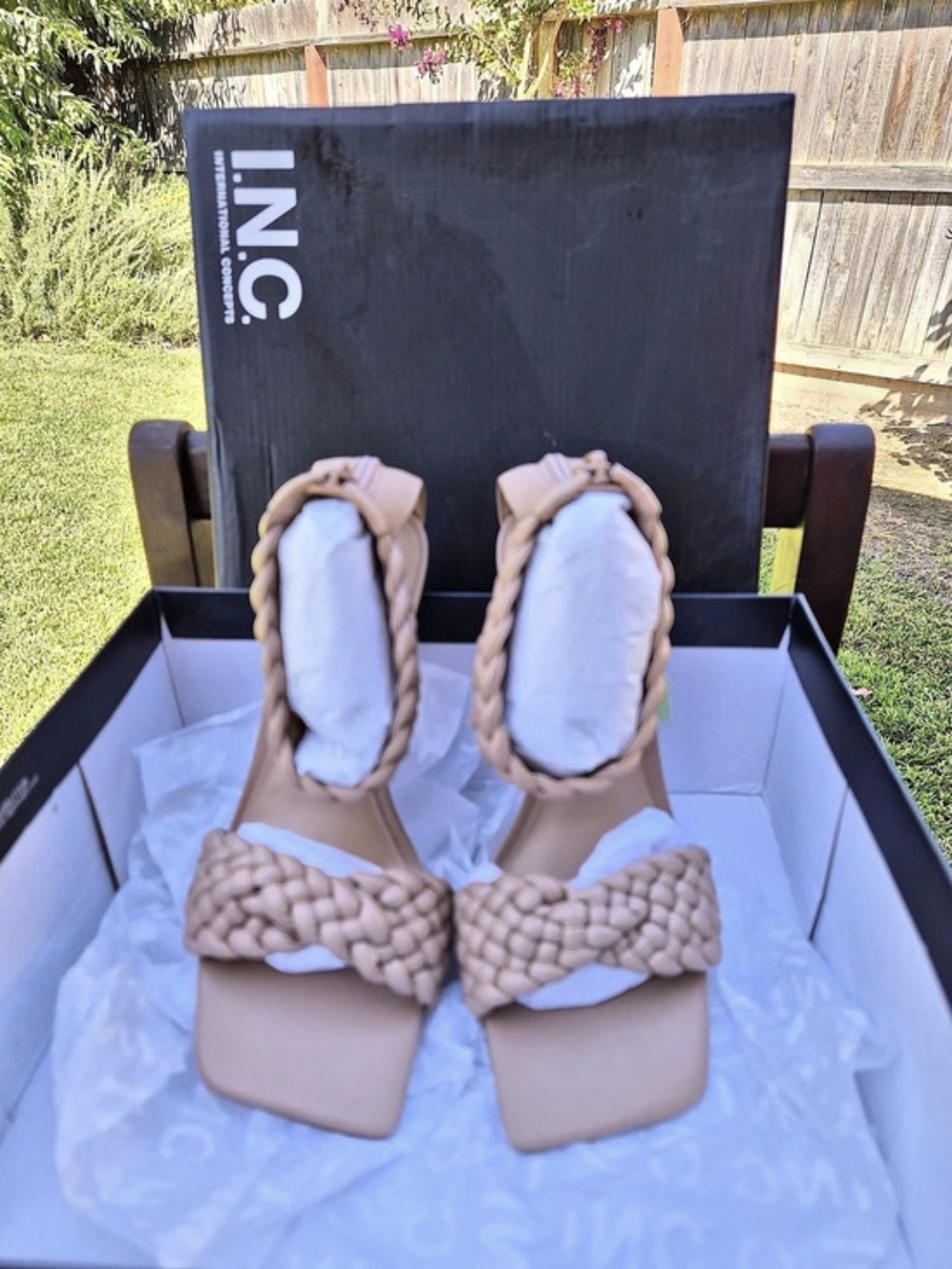 INC International Concepts Adaliep Woven Dress Sandals NIB 7M